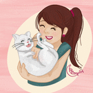 Chat heureux dans les bras d'une amie